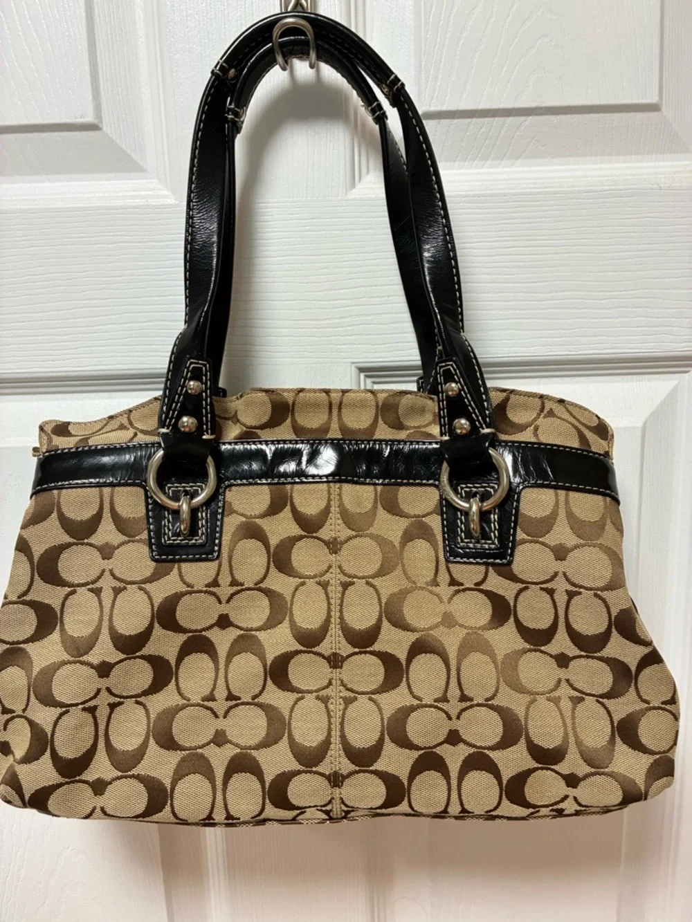 Authentic Coach Penelope Signature Satchel F14696 Khaki EXCELLENT CONDITION!! - Picture 4 of 14